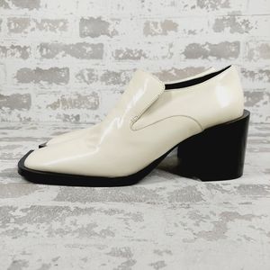 Jil Sander High-Heel Square-Toe Leather Block Heel Ankle Boots E980